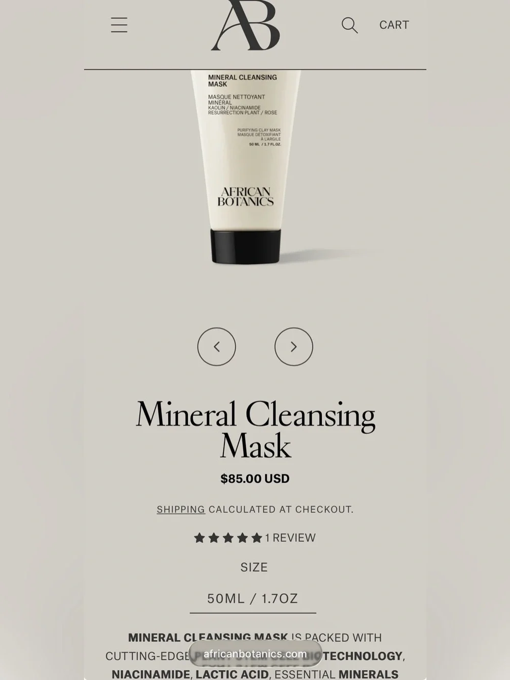 African Botanics Mineral Cleansing Mask (Sealed)